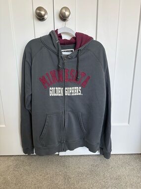 Campus Heritage Minnesota Golden Gophers Gray Hoodie with Maroon Lining